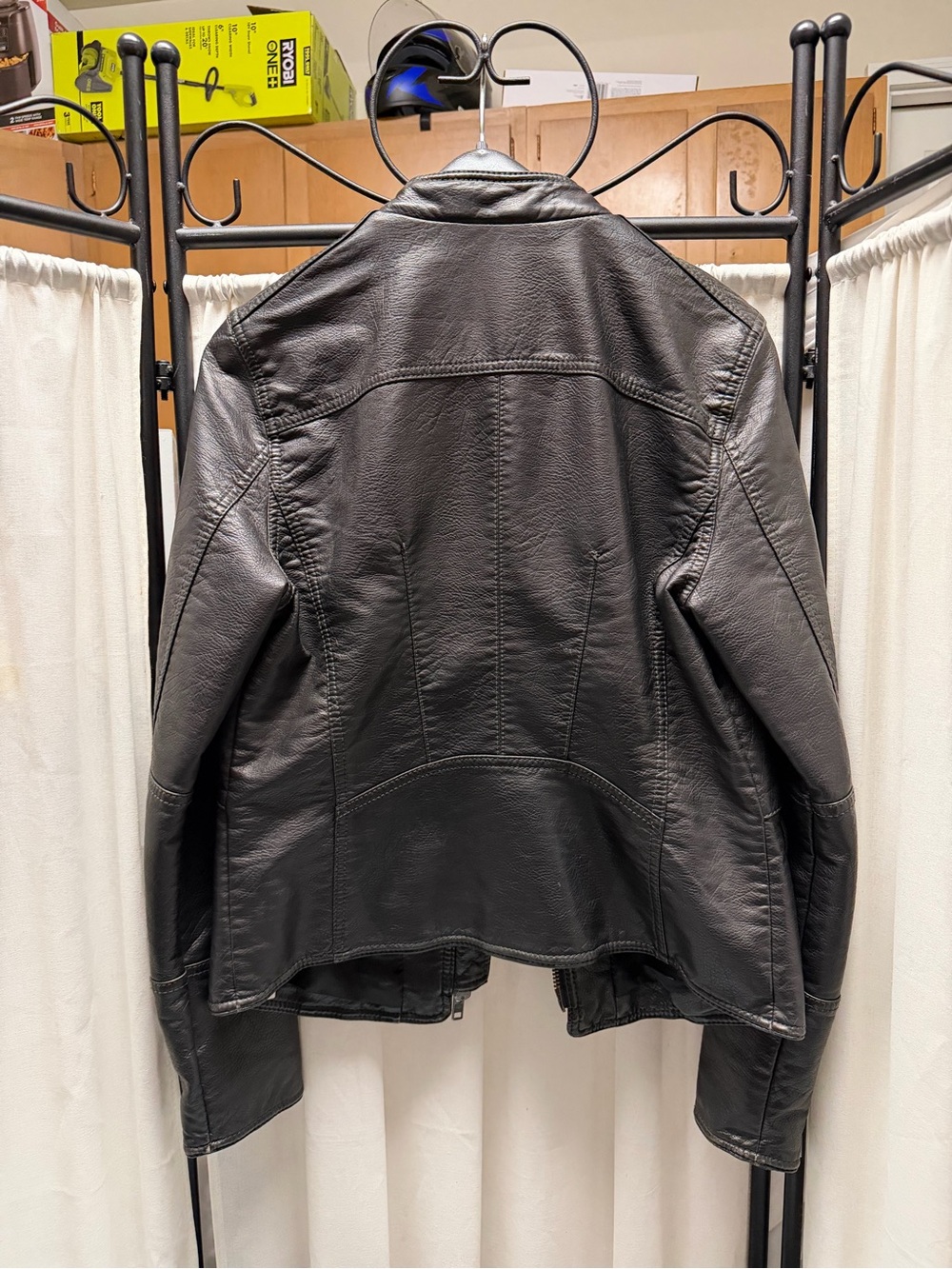 We The Free Black Leather Moto Jacket with Zipper Details - Picture 3 of 3